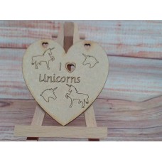 Laser Cut I Love Unicorns Heart